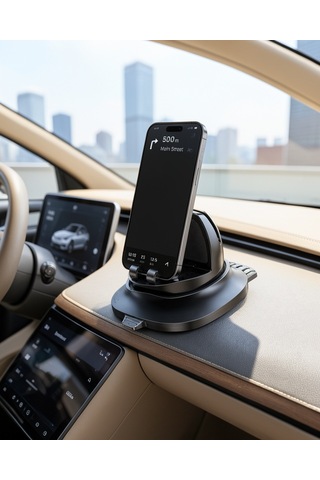 Çok Fonksiyonlu Araç İçi Telefon Tutucu Gizlenebilir Telefon Numarası Özellikli Stand 0