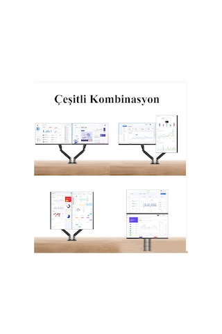 North Bayou NB F195A 22-32" Çift Kol Amortisörlü Monitör Tutucu Stand