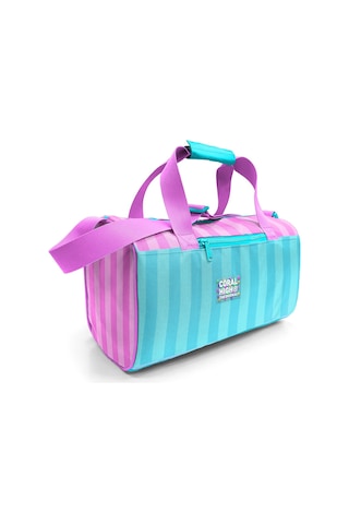 Coral High Turkuaz Pembe Çizgili Spor Çantası 27521 Turkuaz