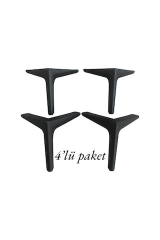 Yaren Home Dizayn Metal Koltuk, Kanepe, Dolap, Berjer, Tv Ünitesi Ayağı 18 Cm Siyah Model4