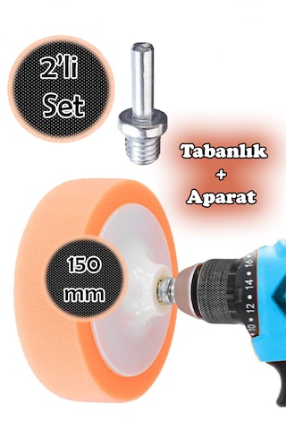 Alastor Polisaj Süngeri + Matkap Aparatı 150 Mm Ebatı Vardır