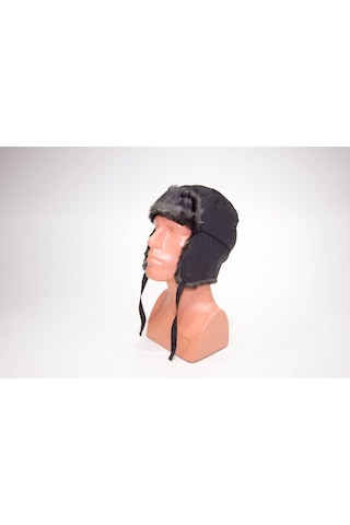 Kışlık Şapka Outdoor Kürklü Kalpak Yetişkin Kayak Şapkası - Siya Siyah