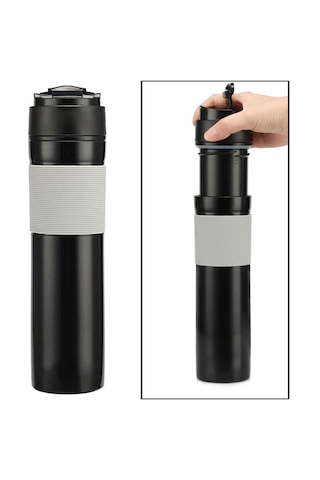 Homyl Ofis Mini Taşınabilir Fransız Basın Kahve Siyah Siyah