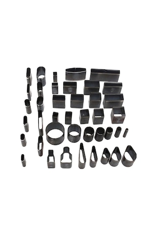 Trendooze Homyl Deri El Sanatları Seti - 39 Şekil Delik İçi Siyah Siyah