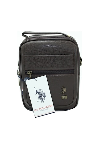 Plevr 6765 Us Polo Assn Suni Deri Omuz Askılı, Kulplu Erkek Portf-Kahverengi