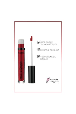 Note Cosmetique Matte Queen Lipstick Kalıcı Mat Likit Ruj - 16 Royal Velvet - Kırmızı