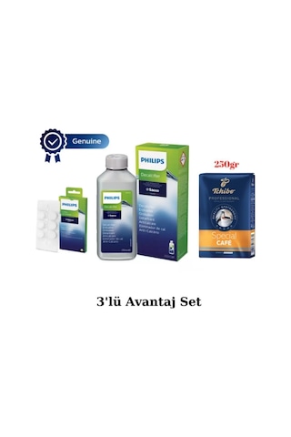 Philips Ca6700 Espresso Makinesi Kireç Temizleme Solüsyon - Ca6704 Yağ Çözücü Tablet - 250gr Öğütülmüş Kahve Diğer