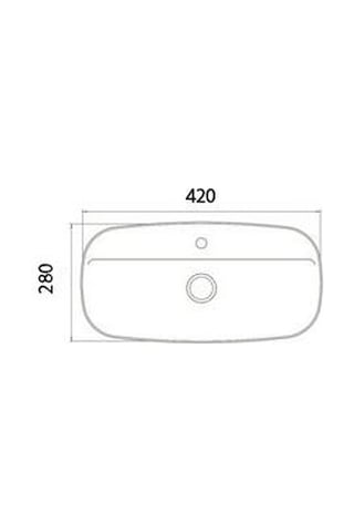 Turkuaz Seramik Aqua 42 x 28 CM Tezgah Üstü Çanak Lavabo