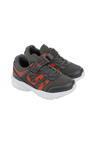 Slazenger KING Çocuk Cırt Cırtlı Koyu Gri - Turuncu Günlük Spor Ayakkabısı