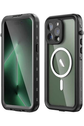Apple Uyumlu iPhone 14 Pro Max 1-1 Su Geçirmez Kılıf-siyah