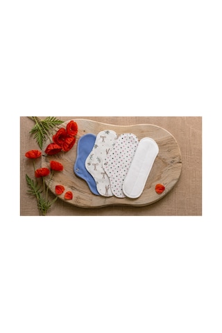 Yıkanabilir Doğal Kadın Pedi 4'lü M Normal %100 Pamuk