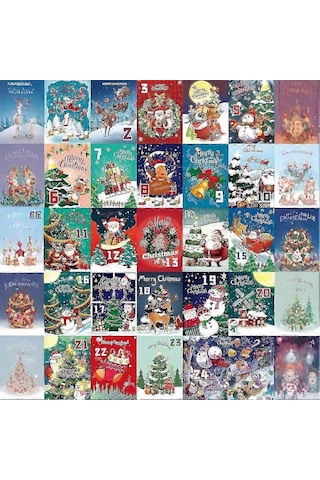 2025 Noel Kör Kutusu Geri Sayım Takvimi Bulmaca Noel Advent Takvimi Hediyesi Noel Hediyesi