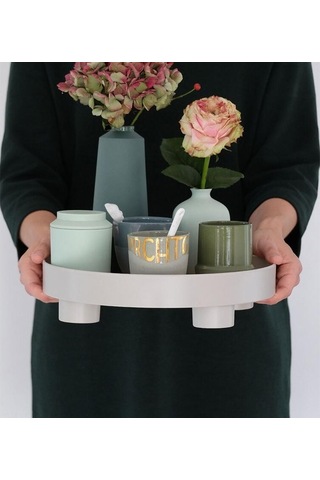 Sones Çok İşlevli Depolama Meyve Tepsisi Bardak Parfüm Enkazı Masaüstü Dekorasyon Tabak Tepsisi Beyaz