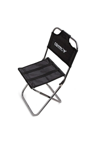 Prestigegoods Alüminyum Seyahat Sandalyesi, Katlanır Koltuk, Çantasılı, Siyah, Dayanıklı, Taşınabilir, Hafif Siyah