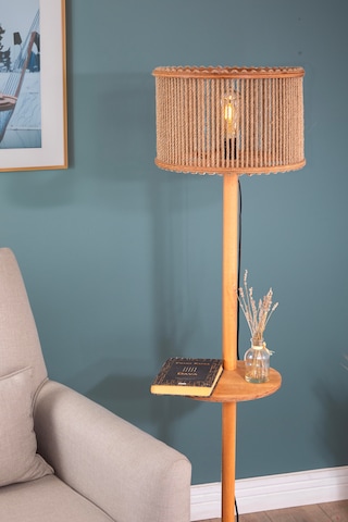 Jüt Serisi Jütopia Raflı Jüt Halatlı Ahşap Lambader