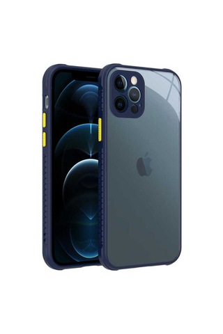 Apple Uyumlu iPhone 12 Pro Kılıf Zore Kaff Kapak Lacivert