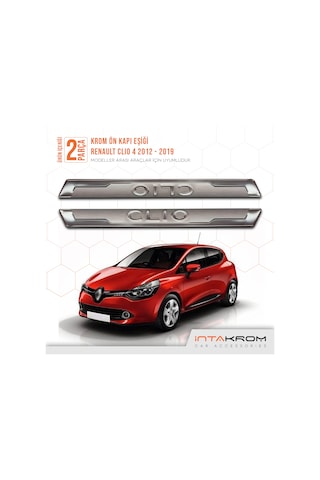 intakrom Renault Clio 4 Krom Ön Kapı Eşiği 2 Parça - Hb - Sw