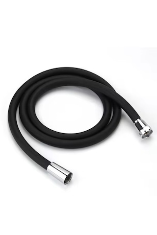 Siyah Silikon Duş Hortumu Yüksek Kalite Kırılmaz Kopmaz 150cm Siyah