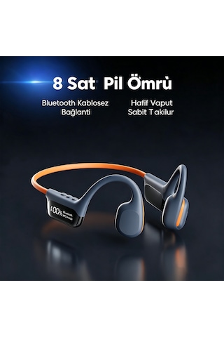 Kemik İletimli Yüzme Ve Spor Kulaklığı, 32gb Telefonsuz Mp3, Ip68 Su Geçirmez, 8 Saat Mavi