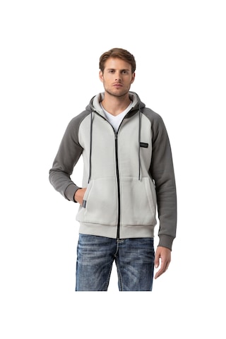 Cipo & Baxx Erkek Kapüşonlu Regular Fit Renk Bloklu Sweatshirt Cl579 Gri