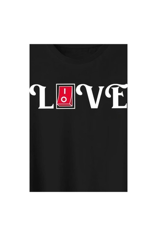 Butik İstanbul 14 Şubat Sevgililer Günü Love Baskılı Oversize Bisiklet Yaka T-shirt - Siyah