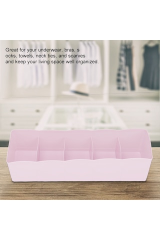 Skycity Plastik Çekmecelik Bölmeli Organizer - Çorap, Büste, Kravat, Kozmetik Saklama Kutusu - Pembe - Dayanıklı Ve Organizasyon Helper Pembe