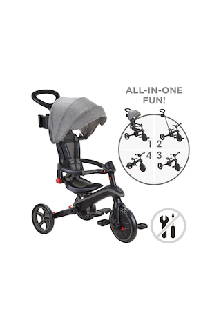 Globber Explorer 4in1 Katlanabilir Bisiklet - Siyah/gri