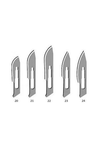 Bistüri Neşter Sapı. 20 adet karışık boy ucu ile birlikte