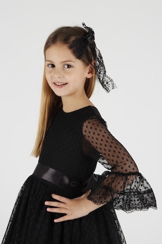 Ahengim Kız Çocuk Tokalı Ve Tül Dantel Günlük Trend Elbise Ak2209 001