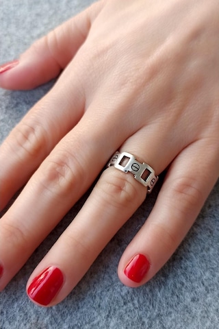 Antik Gümüş Kaplama Dörtgenler Şekilli El Yapımı Ayarlanabilir Ek - 518830562 Çok Renkli