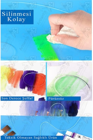 Pleksi Akrilik Resim Paleti 20x30 3mm 1 Adet Oval Palet Plastik Şeffaf Resim Boya Paleti Orta Boy Boyama Tepsisi