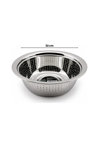 32cm Kulpsuz Paslanmaz Metal Sepet Süzgeç 5468 Çok Renkli