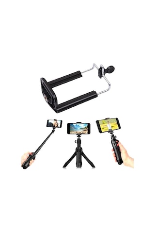 Telefon Tutucu Başlık, Tripod Başlığı, 360 Dönebilen Metal Tripod Mafsalı, Cep Telefon Tutucu, İphone, , , Uyumlu, Evrensel Tüm Telefonlara Uyumlu Kit