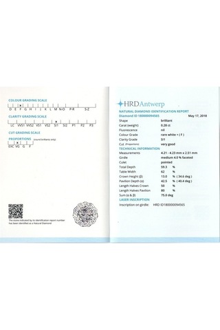 Hrd Sertifikalı - Tektaş Pırlanta Yüzük - 0,28 Karat 14 Ayar (518570259)