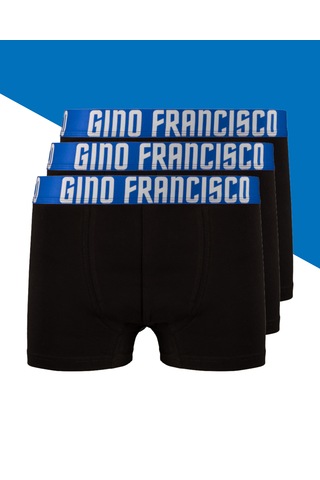 Gino Francisco Erkek Boxer 3'lü Paket Pamuklu Mavi Mood Serisi Premium Kutulu Set