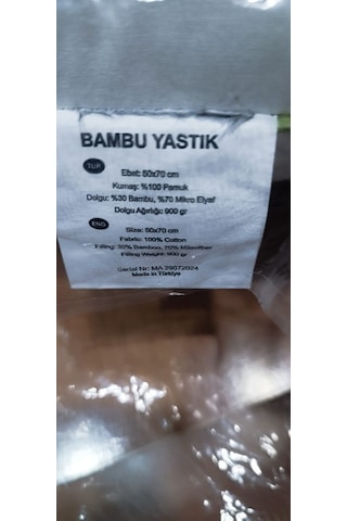 Yünteks Premium Biyeli Bambu Yastık ,1000gr