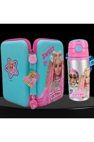 Büyük Kalem Çantası 16x23 , Alüminyum Matara Premium Set Pembe