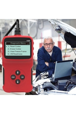 "gelişmiş V309 Otomatik Obd2 Tarayıcı - Araba Hatası Kodu Okuma Ve Onarım İçin Elde Taşıma Aracı"