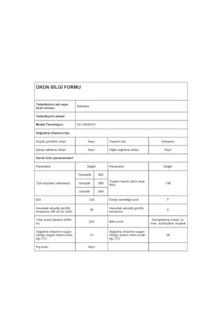 Siemens GU15DADF0 106 LT 3 Çekmeceli Ankastre Derin Dondurucu