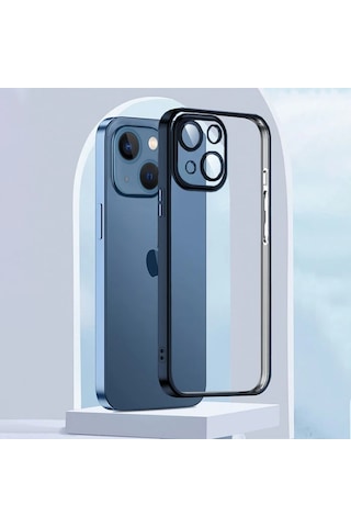 Ally Fashion Series Apple iPhone Uyumlu 13 6.1inç - Kılıf Renkli Kenar Lazer Çerçeveli Silikon - Kılıf- 5775 Mavi