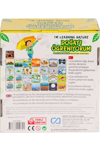 Caegt-5053 Doğayı Öğreniyorum Eğitici Oyun Kartları -