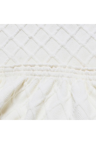 Monyee Beyaz Tekli Koltuk Kılıfı - Genişletilebilir Dokuma,简约 Tarz, Yüksek Dayanıklı, Omuzlu Desenli, Ev Ve Restoran Uygun Beyaz