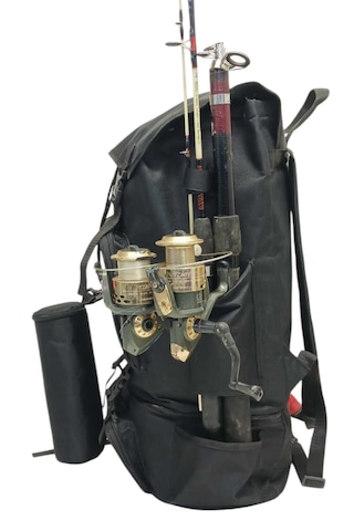 Termal Alt Bölmeli+termal Matara Çantalı Kamp,balıkçı Sırt Çantas Siyah