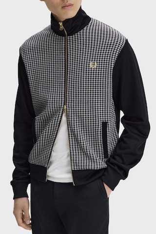 Fred Perry J2303 Knitted Front Track Erkek Ceket Siyah