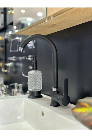 Nefa Yapı New Brass Mat Siyah Evye Bataryası Siyah