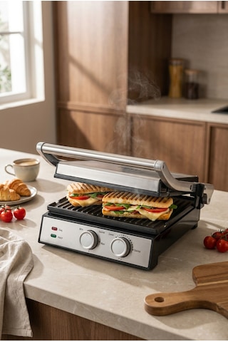 Fressi Izgara Ve Tost Makinesi 2000w Döküm Ayarlanabilir Isı Ve Zaman Kontrollü Fr-tm301
