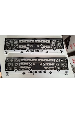 Supreme Beyaz Takmatik Standart Plakalık 2li