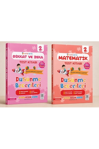 Altın Nokta Yayınları 2. Sınıf Altın Beyin Dikkat Ve Zeka Kitabı İle Matematik Test Kitabı Seti 2 Kitap