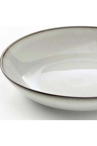 Gladelig Derin Tabak Seti, Meridyendukkan Gri Renk 21 Cm, 4 Adet Yemek Tabağı Kumlu Sır Yüzey