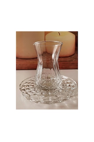 Alin Adela 6'lı Cam Çay Tabağı Çay Tabak Altlığı -ryg8030 Diğer